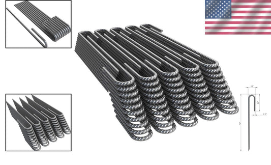 12" Alloy Steel Rebar Stakes with Sharp Chisel Point - Extra Heavy-Duty 100 Pack