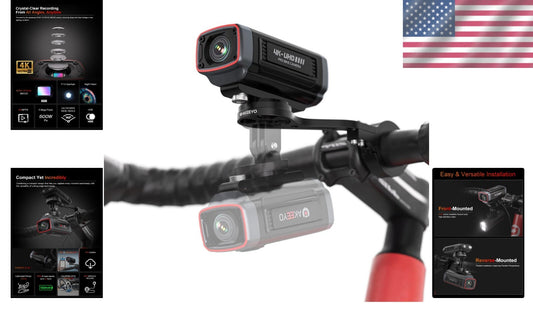 4K Wide-Angle Bike Dash Cam with Parking Monitor & Reliable Battery Performance