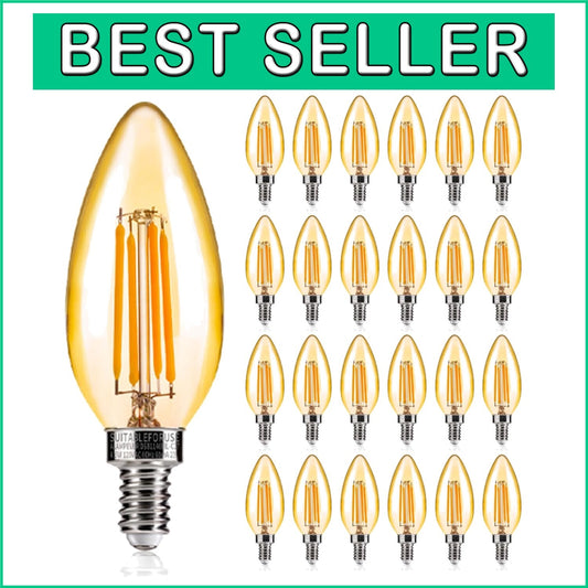 Energy-Efficient E12 Candelabra LED Bulbs - 2200K Warm White, 40W Equivalent