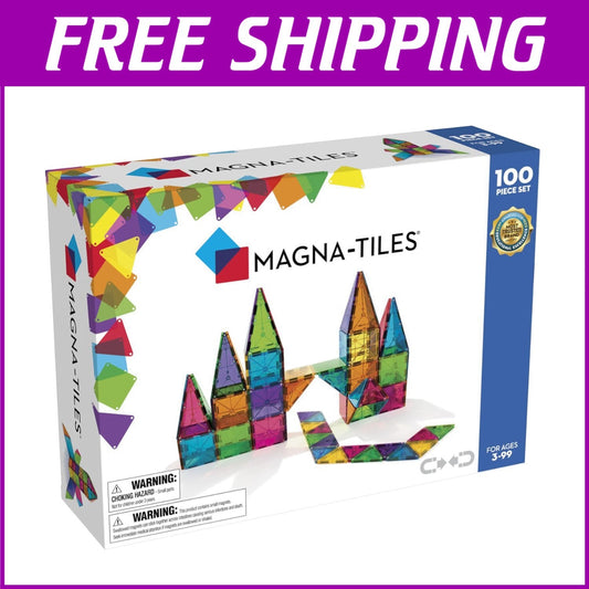 100-Piece Translucent Magnetic Tiles - STEAM Educational Set for Creative Play