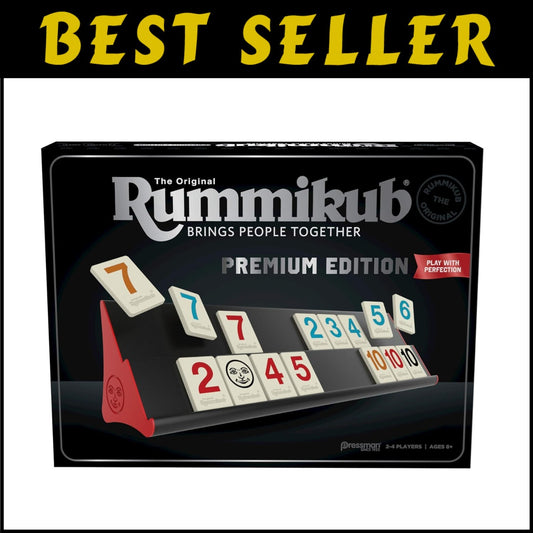 Rummikub Championship Edition - Large Engraved Tiles & Stylish Storage Bag