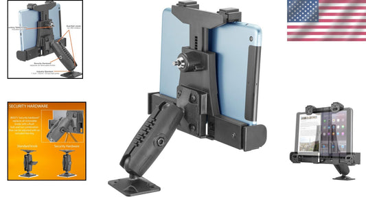 Heavy-Duty Locking Tablet Mount for 7-10" Devices - Ideal for Vehicles & Walls