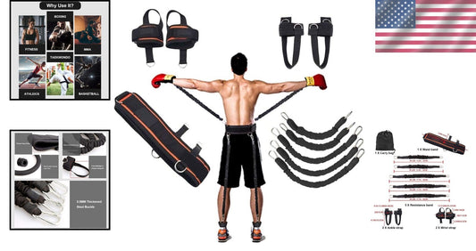 Ultimate 250lb Resistance Strap System for Boxing, MMA & Speed Training Success
