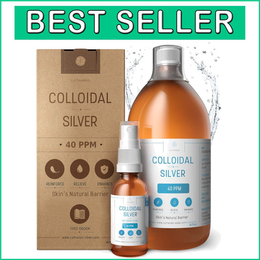34 fl oz Liquid Silver - Natural Immune Boost with Free Spray Bottle & Guide