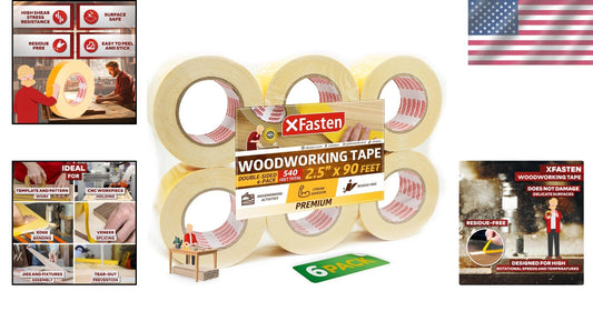 Easy-Peel Double-Sided Tape for Woodworking - Residue-Free & Surface Safe