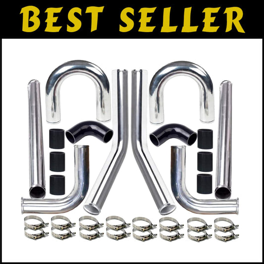 Complete Aluminum Turbo Intercooler Pipe Kit 2.5" with 16 Stainless Steel Clamps