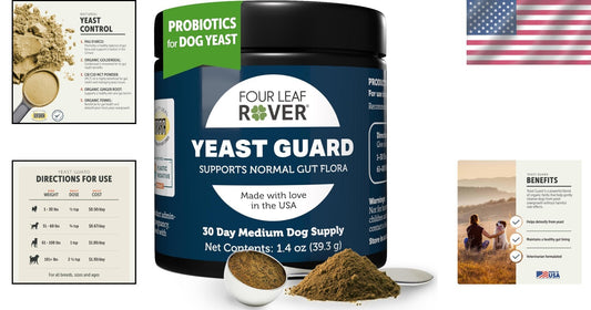 Dog Yeast Control Powder with Organic Ingredients - Supports Healthy Skin & Ears