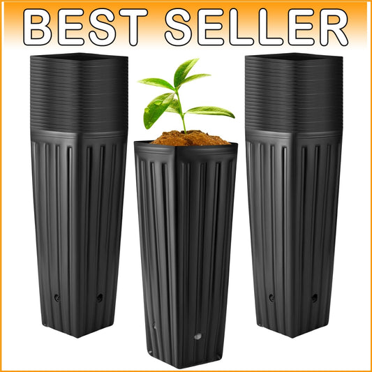 400 Pcs Tall Plastic Nursery Pots with Drainage Holes - Ideal for Seedlings