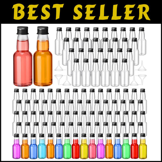 120-Pc Mini Liquor Bottles - Airtight Shot Bottles with Funnels for Events