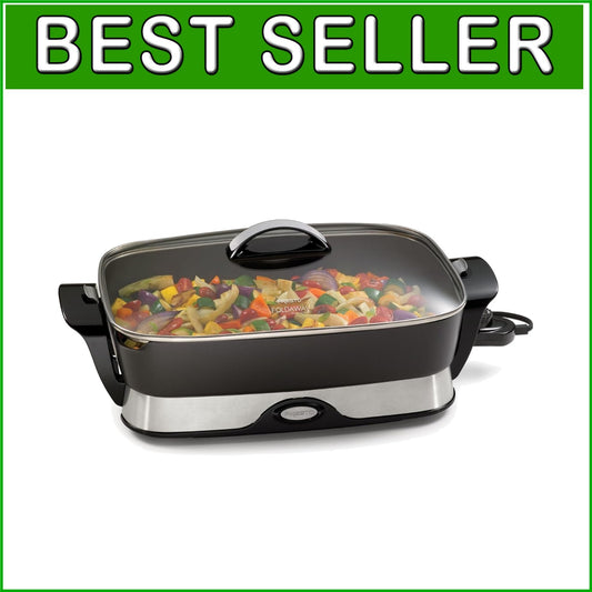 16-Inch Multi-Function Electric Skillet with Cool Touch Handles - Easy Storage