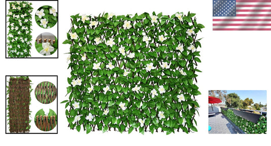 Customizable Privacy Screen with Artificial Hedges - Easy Install for Your Patio