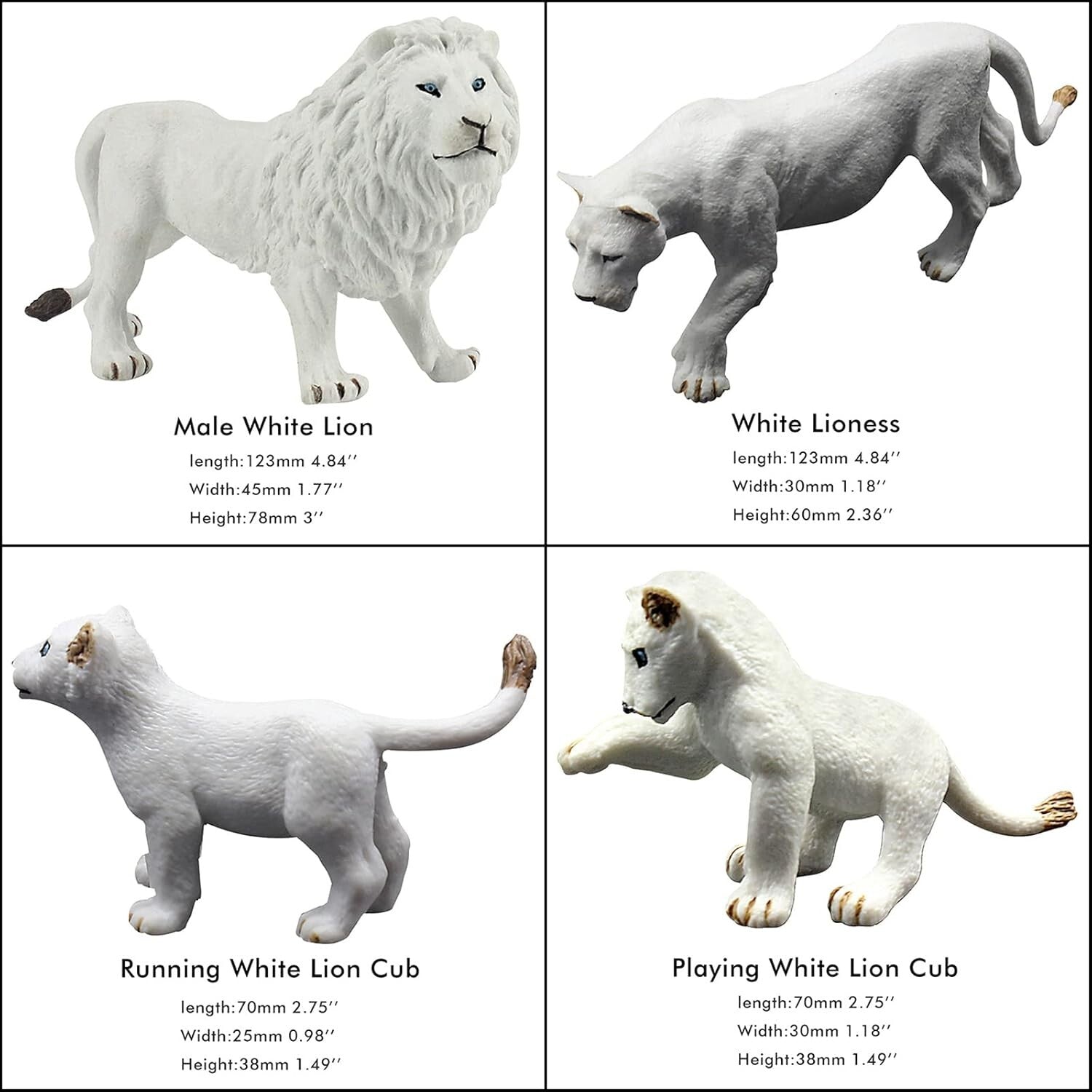 13-Piece Realistic Lion Figurines Set - Eco-Friendly Jungle Animal Toys