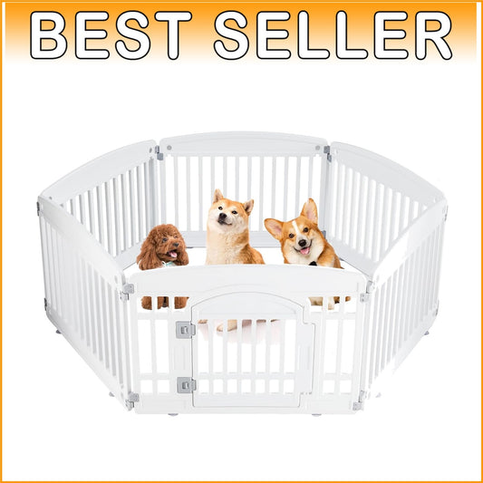 Durable 24" Dog Playpen - Safe & Easy to Clean for Small to Medium Dogs