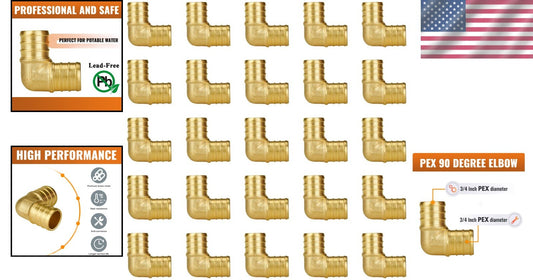 Versatile 3/4" Lead-Free PEX 90° Elbow Fittings - 25-Pack for Safe Installations