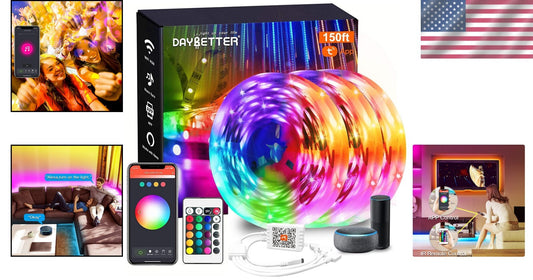 Color-Changing WiFi LED Light Strips - Voice-Enabled Alexa & Google Compatible