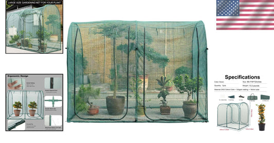 Durable 6FT Tall Gardening Tunnel Cover - Portable Pest Protection Netting