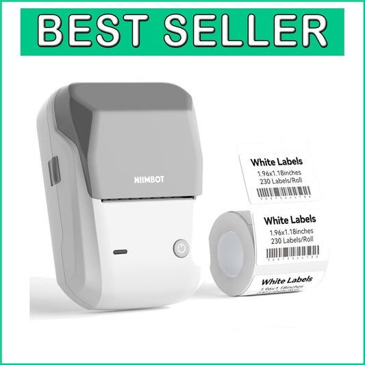Efficient Gray-White Label Maker with Bluetooth & USB - Ideal for Small Business