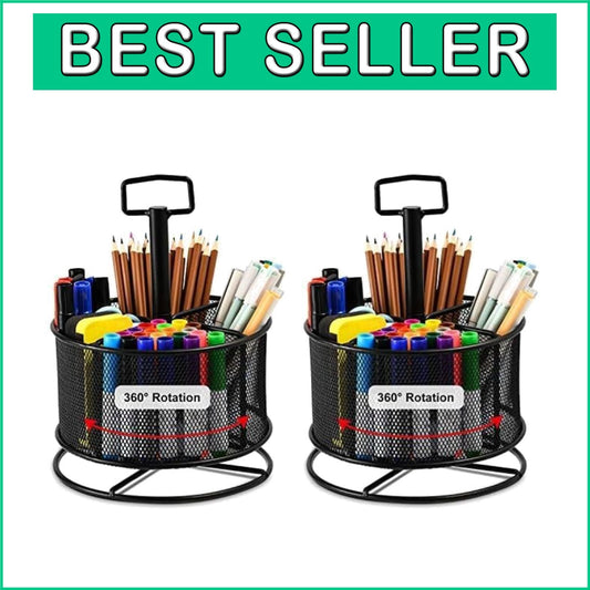 Versatile 360-Degree Desktop Organizer - Perfect for Stationery & Art Supplies