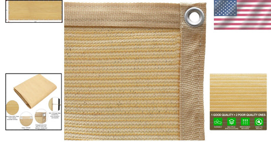 90% Sun Shade Fabric 6x16ft - Durable Mesh Canopy with Grommets and Bungee Balls