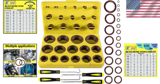 Versatile 30-Size Viton O-Ring Assortment Kit - Ideal for Automotive and More