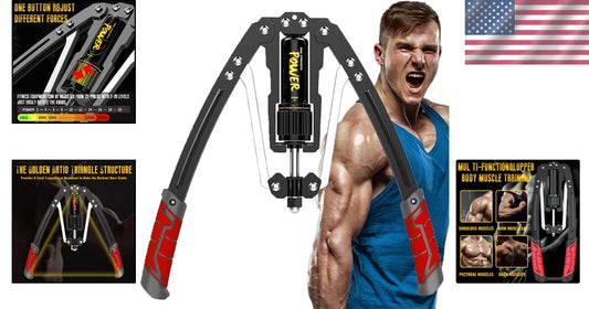 Power Twister Chest Expander - Up to 440lbs, Perfect for Arm Strength Training