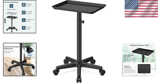 Durable Aluminum Salon Tray with 360° Swivel Wheels - Ideal for Professionals