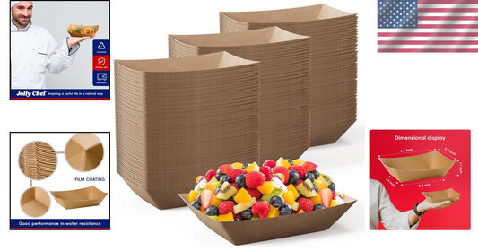 Convenient 1000 Pack Kraft Paper Food Trays - Perfect for Outdoor Gatherings