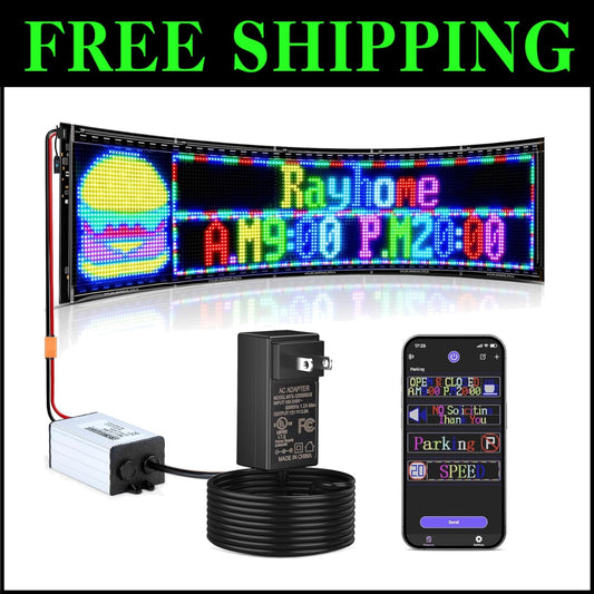 31''x8'' Double Row Programmable LED Sign - Customizable High Brightness Display