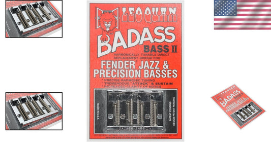 Durable Badass II Chrome Bridge - Fits 4-String Electric Bass, Screws Included