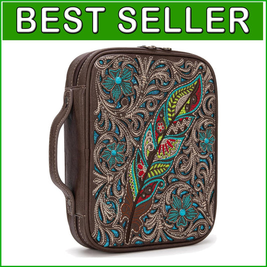 Stylish Vegan Leather Embroidered Bible Cover - Protection and Organization