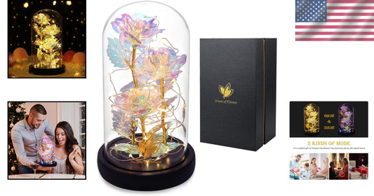Eternal Glass Dome Rose Flower - Perfect Birthday and Valentine's Gift for Women