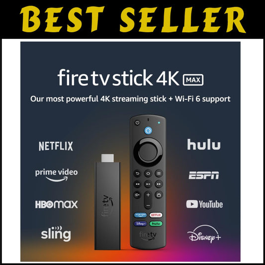Enhanced Fire TV Stick 4K Max - 4K Ultra HD Streaming with Dolby Vision & Audio