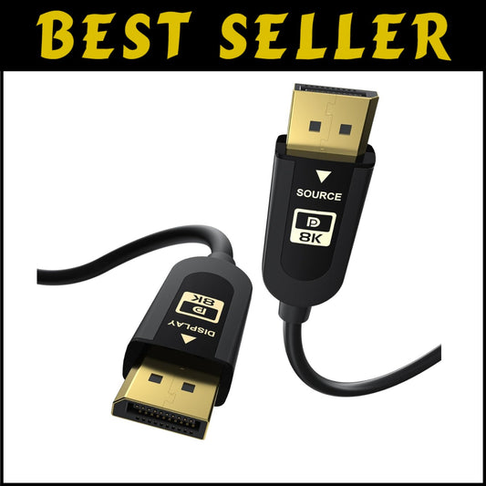 Versatile Fiber Optic DisplayPort Cable - 16K@30Hz, for High-Performance Devices