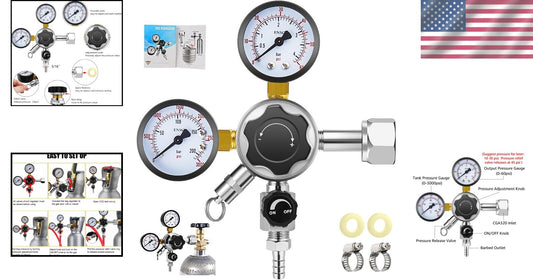 Professional Grade CO2 Regulator for Kegerators - 0-60 PSI Adjustable Control