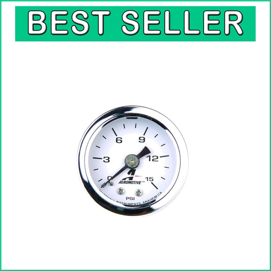 1/8" NPT Liquid-Filled Fuel Pressure Gauge 0-15 PSI - Ideal for High-Performance