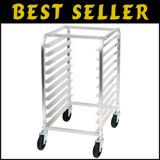 10-Tier Aluminum Sheet Pan Rack with 3" Spacing – Heavy-Duty & Portable