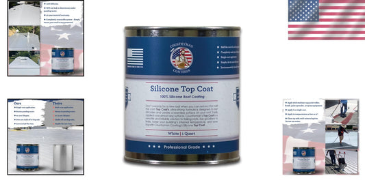Easy Apply Silicone Roof Sealant - 1 Quart for All Roof Types, Made in USA