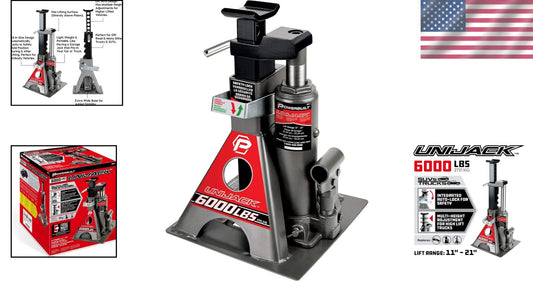 Heavy Duty Hydraulic Jack with Safety Ratchet for Secure Vehicle Lifting