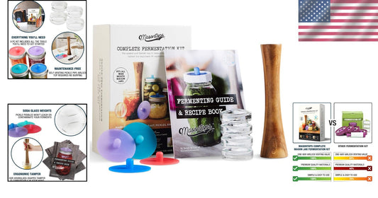 Deluxe Mason Jar Fermentation Set: Effortless Pickling and Sauerkraut Making