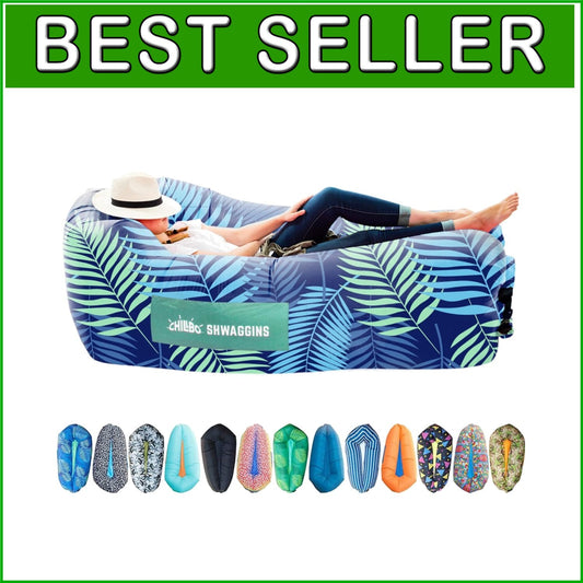 Blue Leaf Inflatable Lounger – Effortless Setup for Beach and Hiking Adventures