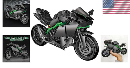 Engaging Kawasaki Motorcycle Building Kit - 888 Pieces for Family Fun & Learning