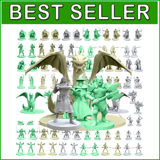 RPG Mini Figures Bundle - 93 Pack of Heroes and Monsters for Adventure Games
