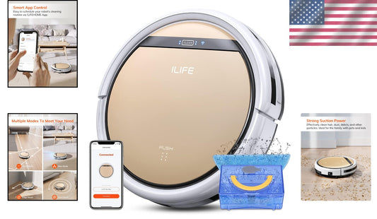 V5s Plus Robot Vacuum and Mop - Smart Control, Pet Hair & Hard Floor Cleaner