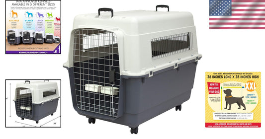 Spacious 39.5 Inch XXL Plastic Dog Crate with Easy Assembly & Transport