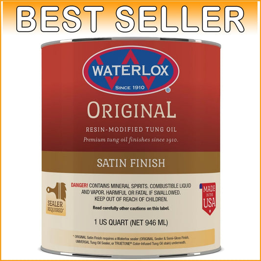 32 Fl. Oz Waterlox Original Satin Finish - Elegant Protection for Wood Counters