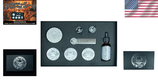 Sophisticated Platinum Mustache Wax Kit with Refillable Inserts & Grooming Tools