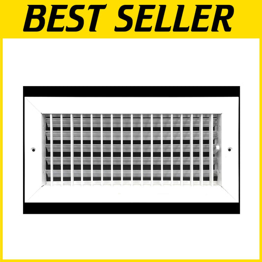 14"w x 6"h Adjustable HVAC Vent Cover - High Airflow Diffuser in White
