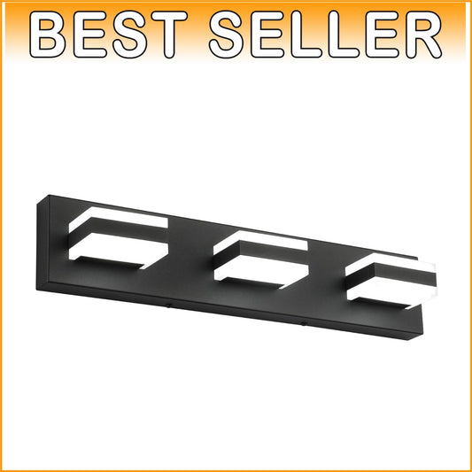 Elegant Matt Black LED Bathroom Vanity Light with 3 Lights - Easy Installation