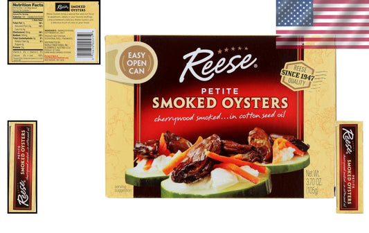 Cherrywood Smoked Petite Oysters, Easy Open Can - Pack of 10 Delights