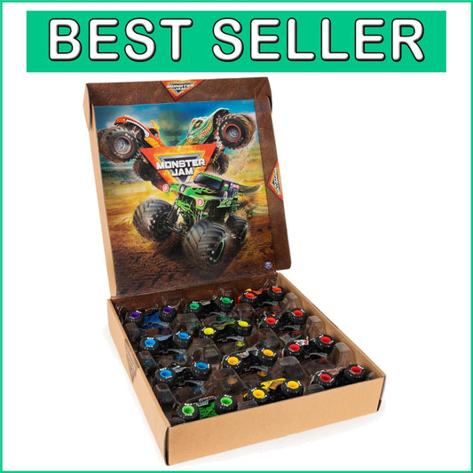 12 Exclusive Die-Cast Monster Trucks with Collector Poster - Kids' Toy Set